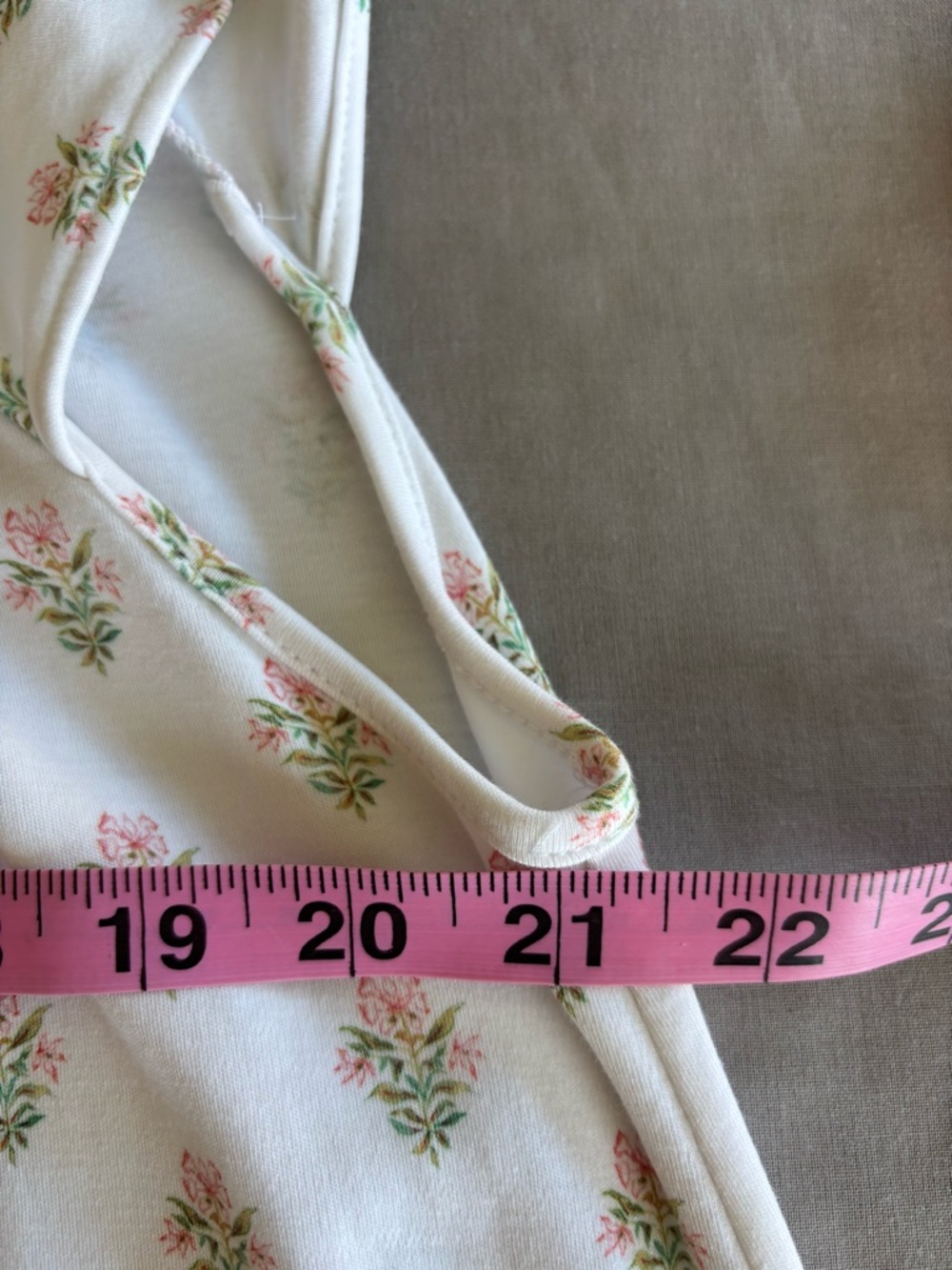 LAKE Pima Cotton White Floral Pink Maxi Nightgown Smocked Green Trim XXL - Picture 7 of 8